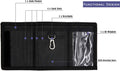 AI-DEE RFID Trifold Canvas Outdoor Sports Wallet for Kids - Front Pocket Wallet with Magic Sticker Black