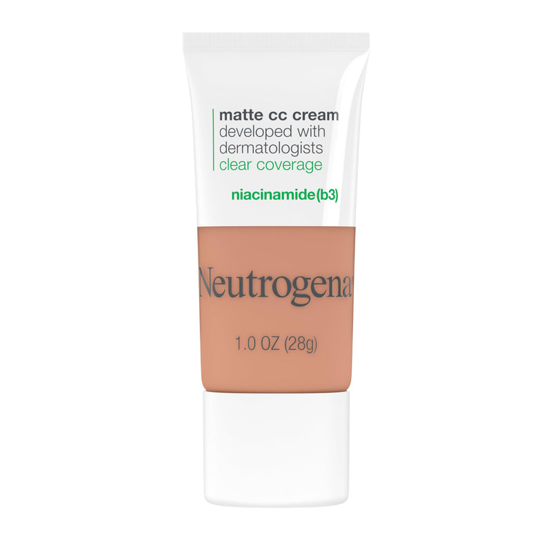 Neutrogena Clear Coverage Flawless Matte CC Cream, Fawn, 1 oz 5.0 Fawn 1 Ounce (Pack of 1)