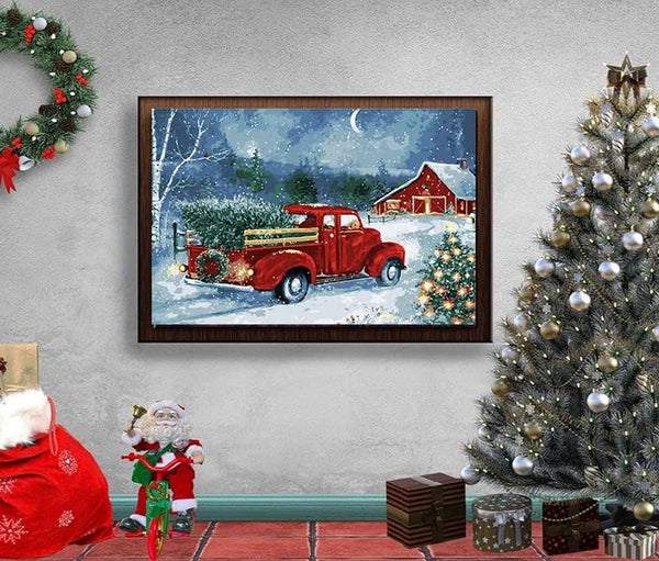 Eiazuiks Paint by Number for Adults. Christmas Paint by Numbers for Adults Beginner Drawing Paintwork with 3 Paintbrushes Paint Canvas Oil