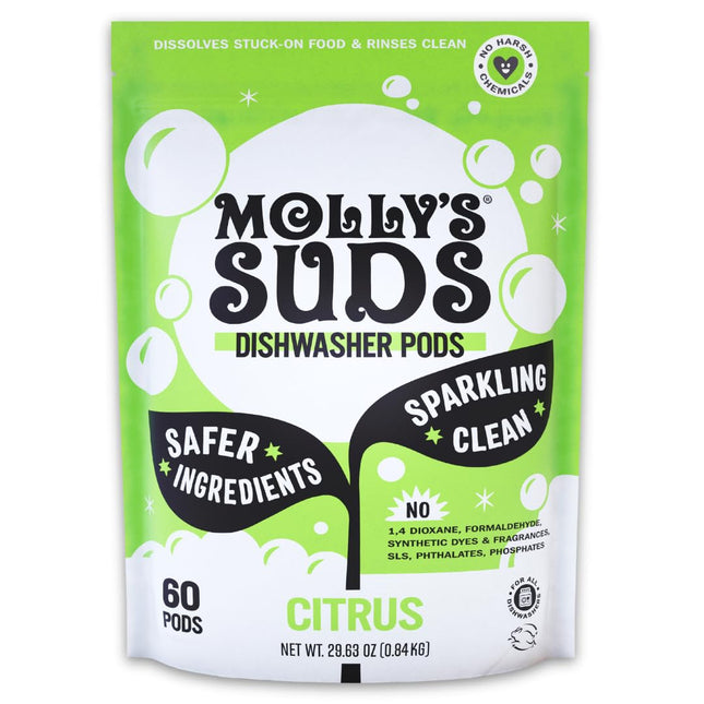 Molly'S Suds Dishwasher Pods | Clean Dishwasher Detergent, Cuts Grease & Rinses 