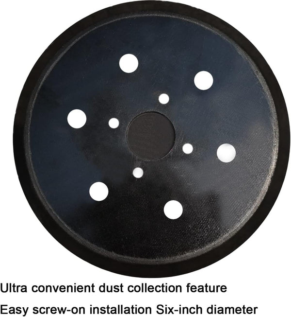 6 Inch 6 Hole Replacement Sander Pad for Ridgid R2611 Random Orbit Sander- 6” Hook and Loop Sanding Pad for Power Sander