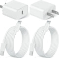 Iphone 14 13 12 Charger Fast Charging, 2 Pack 20W Fast PD USB C Wall Charger Adapter with 3Pack 6Ft USB C to Lightning Cable (Mfi Certified) for