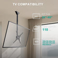 WALI TV Ceiling Mount Adjustable Bracket Fits Most LED, LCD, OLED and Plasma Flat Screen Display 26 to 65 Inch, up to 110 Lbs, Mounting Holes