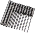 aiyun 11Piece Star Screwdriver Bit Set Shark Vacuum Security (75mm Length) 75mm Length (T6-T40)