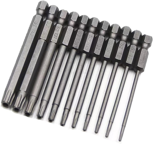 aiyun 11Piece Star Screwdriver Bit Set Shark Vacuum Security (75mm Length) 75mm Length (T6-T40)
