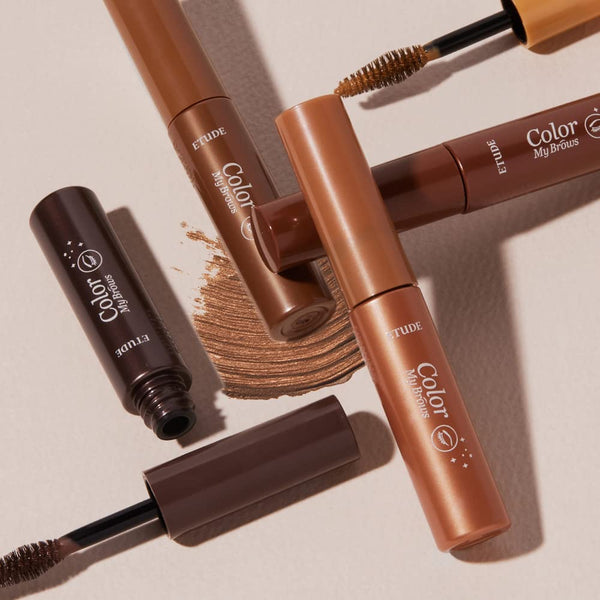 ETUDE Color My Brows - Natural Brown (4.5G) | Beeswax & Carnauba Wax | Eyebrow Mascara, Quickly Fixing Natural Eyebrow Makeup with Care Effect |