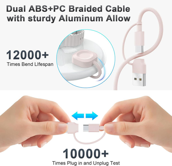 4 in 2 Travel Multi Charging Cable for Apple Watch Charger (6FT/1.8M), Universal Chargers for All Devices Travel Essentials Compatible with Apple