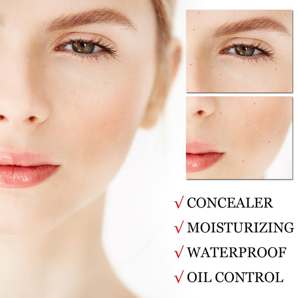 CAHIUYOA Mushroom Head AirCushion CC Cream,Mushroom Head Foundation,Natural | BB Cream,Full Coverage Foundation Makeup,Long Lasting Moisturize