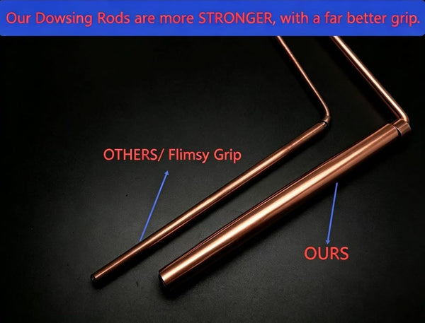 Spirit Hunter 99.9% Copper Dowsing Rod- 2PCS Divining Rods with Bag - Detect Gold, Water, Ghost Hunting etc.