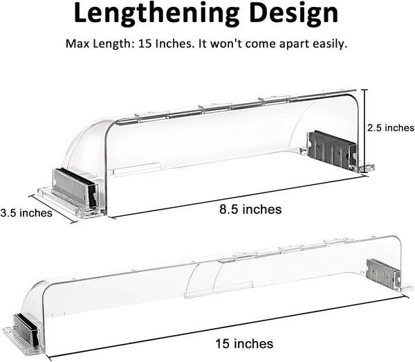 2 Pack Air Vent Deflector, Adjustable Magnetic Heat Deflector for Vents | 8.5"–15" Adjustable,Magnetic Installation,Fits Floor,Wall & Ceiling