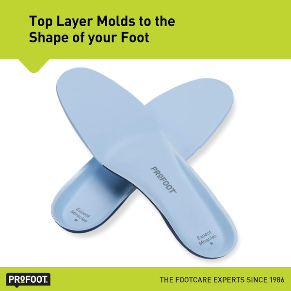 PROFOOT Original Miracle Insoles for Women (Sizes 6-10) – Self-Molding Ultra Light Memory Foam Shoe Inserts for Comfort & Support 2 Count (Pack of 1)
