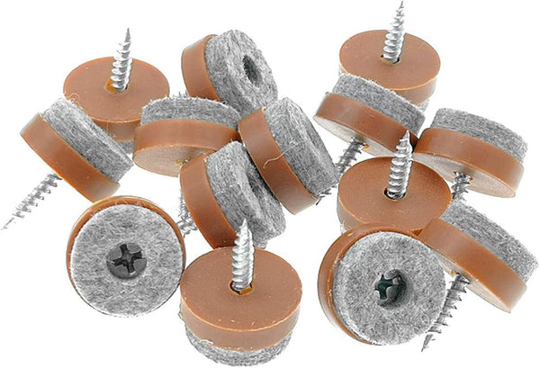 ALIMITOPIA 40pcs Screw-on Furniture Felt Pad Chair Glide Slider Hardwood Floor Protector for Wooden Leg Feet of Chair Table Furniture(Φ28mm or