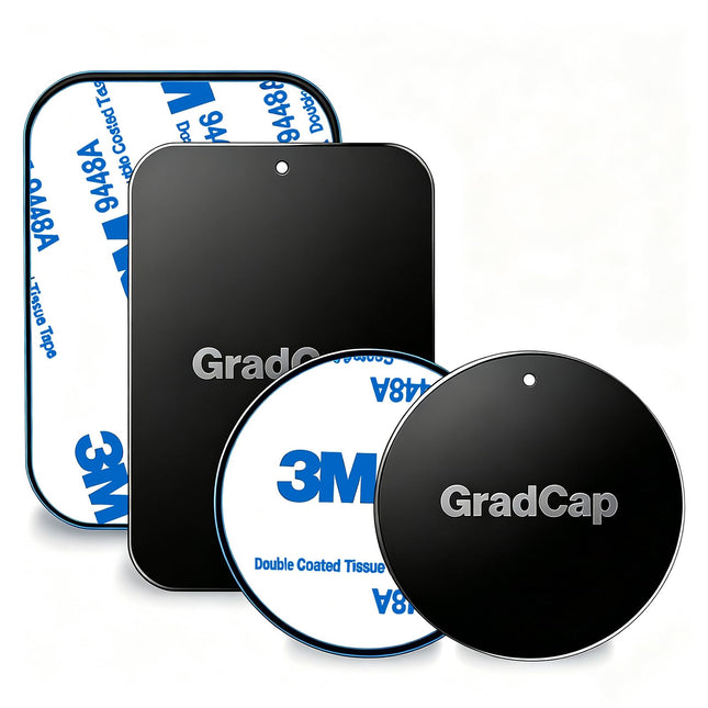 GradCap Magnetic Phone Mount Metal Plates, 4 Packs Ultra Thin Metal Discs