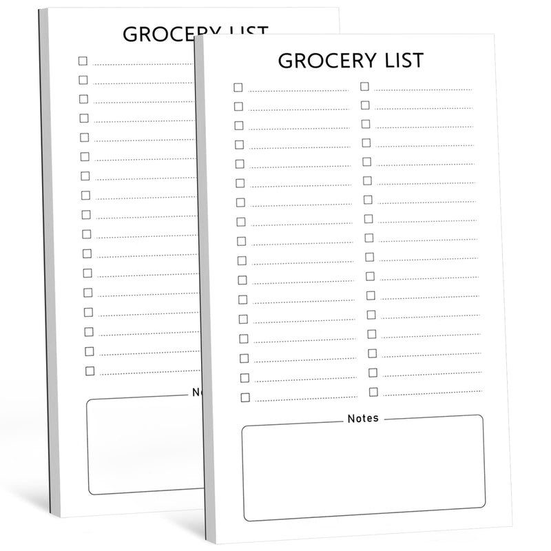 Joyberg Grocery List Magnet Pad for Fridge, 2 Pack Magnetic Notepads for Refrigerator, Magnetic Grocery List Pad for Fridge, Full Magnet Back