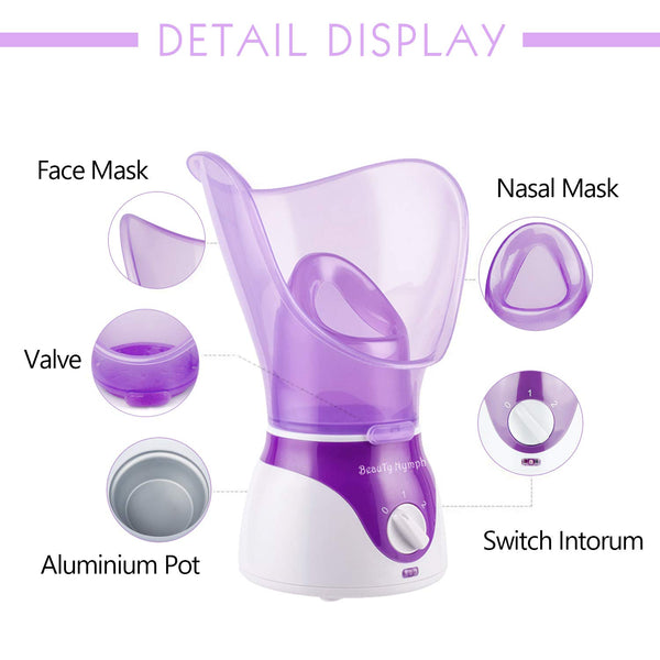 Face Steamer,Beauty Nymph Spa Home Facial Steamer Sauna Pores and Extract Blackheads, Rejuvenate and Hydrate Your Skin for Youthful Complexion-
