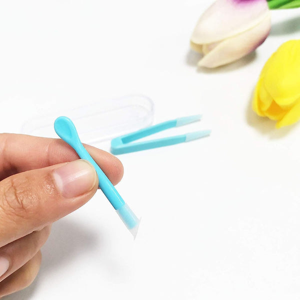 1 Pc Contact Applicator,Inserter+Tweezer with Soft Tip,Contact Lens Remover Tool,for Contact Lens Cases Health and Household Contact Lens Care(Blue)