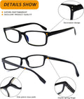 Kerecsen 6-Pack Reading Glasses Blue Light Blocking,Spring Hinge Readers for Men Women,Computer Eyeglasses 6 Black 1.5 x