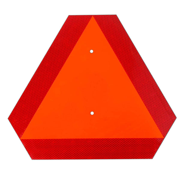 Reflective Slow Moving Vehicle Sign,Slow Moving Vehicle Triangle - 14"x16" 80 Mil thick Engineering Grade Plastic SMV Sign for Tractor,Golf