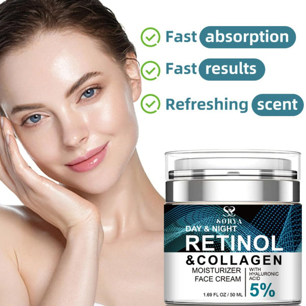 SORYA Skin Care Retinol Facial Moisturizer Hydrating with Hyaluronic Acid, Skincare Face Cream to Reduce Wrinkles Powerful Day and Night