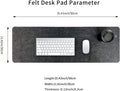 Felt Desk Mat | Computer Mat for Desk(36x12Inches) | Large Felt Mouse Pad and Keyboard Mat | Desk Protector for Office | Dark Gray Dark Gray 36" x 12"