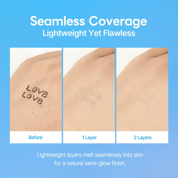 Natural Cover Glow Cushion Foundation | Satin Radiant Finish | Korean Foundation Makeup | Long-Lasting Natural Coverage | for All Skin Types 0.42