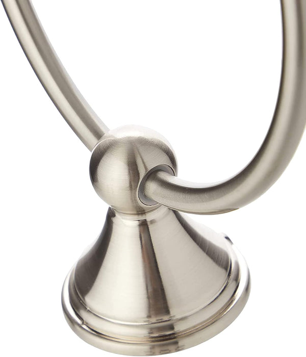 Amazon Basics Round Modern Towel Ring, 6.3-inch Diameter, Satin Nickel Satin Nickel Modern
