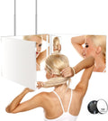 JANMPASK LED 3 Way Mirror for Self Cutting Mirror Vanity Barber Supplies Accessories 360 Makeup Mirror with Light Trifold to See Back of Head(White)