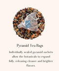 EZR Leaf Herbal & Fruit Tea Sampler Gift Box – 22 Pyramid Tea Bags with 9 Fruit & Floral Blends – Low & Caffeine Free Assortment for Relaxing Tea