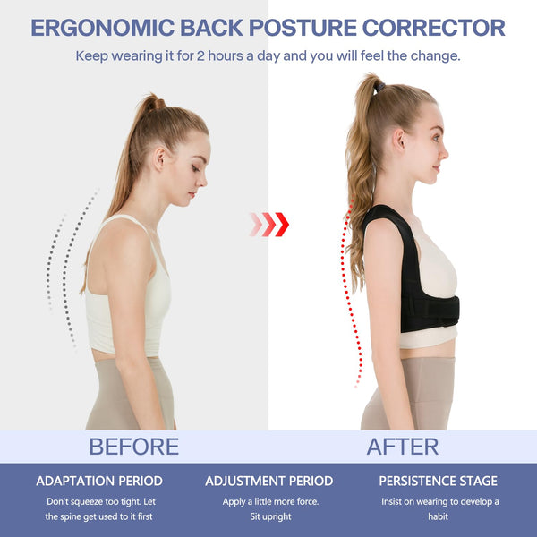 Back Brace Posture Corrector for Women and Men,Adjustable Shoulder Straightener Black(Small/Medium) Small/Medium BLACK