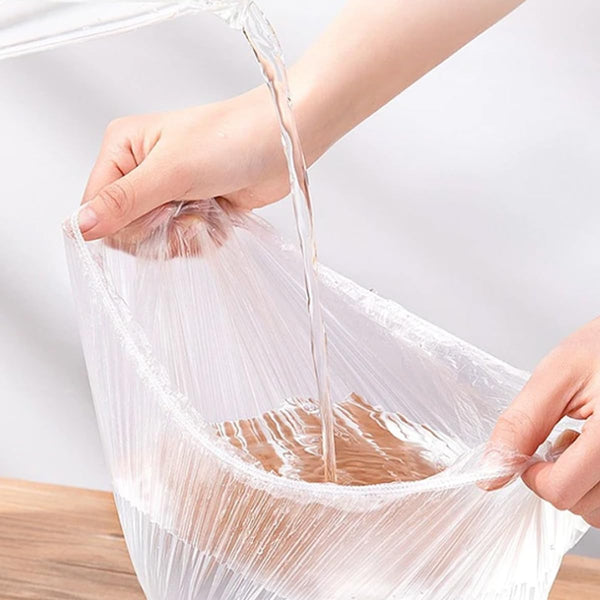 300PCS Plastic Bowl Covers Elastic Disposable Bowl Covers for Food Storage, Stretch Covers for Bowls, Fresh Keeping Bags Stretch Lids Kitchen Wrap
