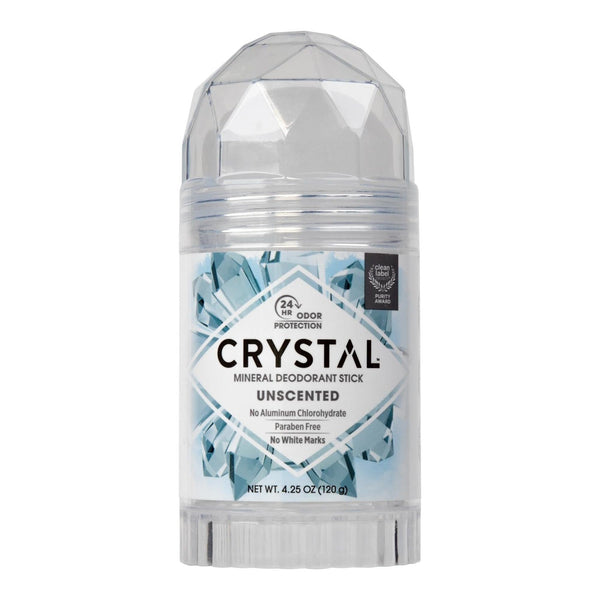 CRYSTAL Deodorant Stick (30003), Unscented, 4.25 Ounce Unscented 4.25 Ounce (Pack of 1)