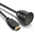 HDMI Panel Flush Mount Cable - 1 Meter 3ft | HDMI Extension Dash Flush Panel Mount Cable For Car, Boat and Motorcycle 3 Feet