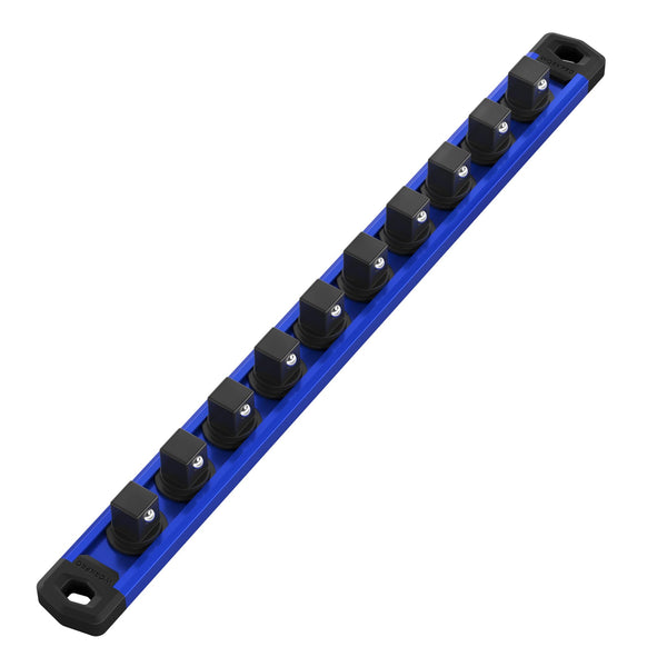 WORKPRO Magnetic Socket Organizer, Heavy Duty 3/8-Inch Drive Socket Rail | Aluminum Alloy, 10 Pieces Clips, Rotatable & Movable Clips, Efficient