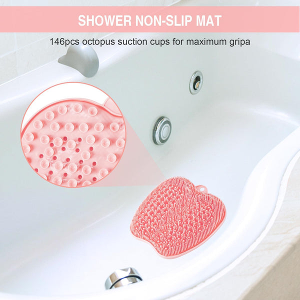 BESKAR XL Large Foot Scrubber Mat for Use in Shower - Shower Foot Cleaner to Eliminate Calluses Dead Skin, Foot Massager Mat for Men & Women to