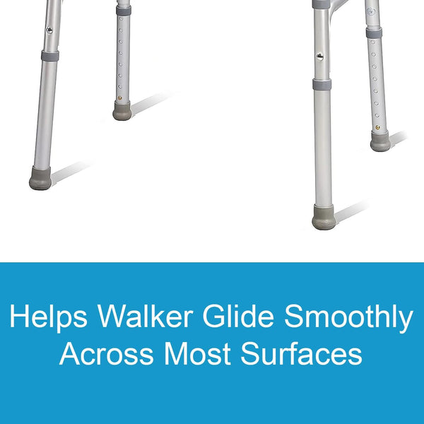 Carex Walker Glides with Auto-Brakes for Seniors & Adults, Walker Feet Glides, Universal Fit Replacement Tips to Back Legs, Rubber Feet, Sliders