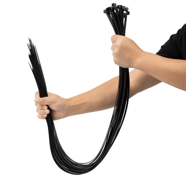 XINGO 48 Inch Black Zip Ties Heavy Duty 25 PCS, 200 LBS Ultra Strong Plastic Wir