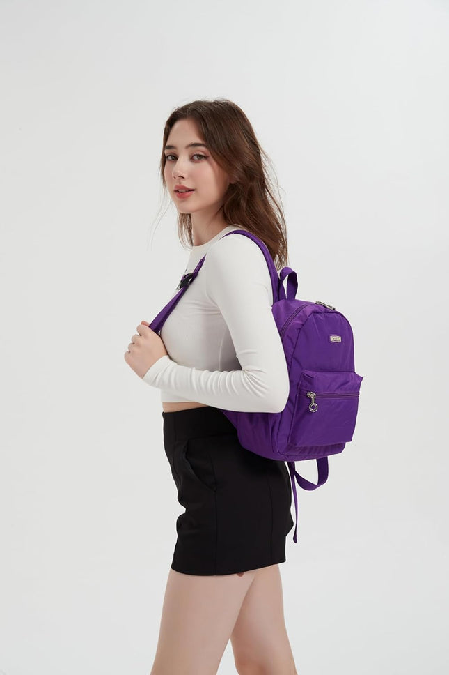 AOTIAN Mini Lightweight 11.8 Inch Backpack Durable Travel Hiking Women and Girls Small Daypack, 7 Liters Dark Violet Pur