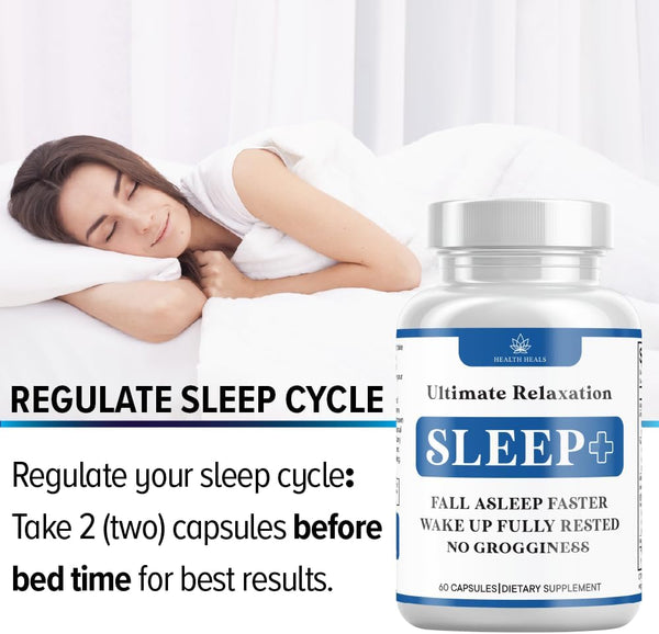 Relaxation Sleep Aid, Natural Non-Habit Forming, Sleep Supplement Developed to Support for Longer & Better Sleep, Chamomile, Magnesium, Melatonin,