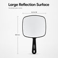 ForPro 9.6" L x 6.3" W Premium Hand Mirror w/Handle for Home & Salon, Black Medium