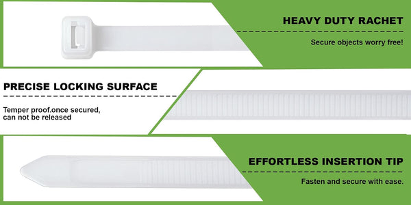 Small Zip Ties, 4 inches Clear White, 1000 Pack, Multi-Purpose, Tiny Zip Ties, UV Rated Mini Cable Ties for Cable Management, Indoors and Outdoors