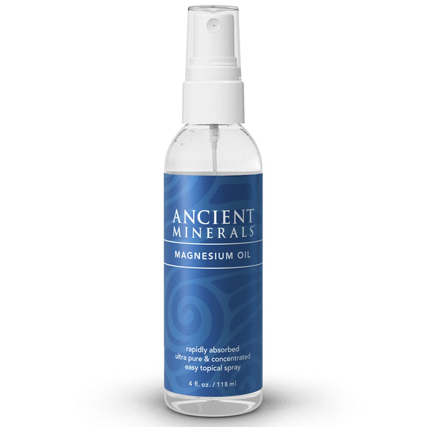 Ancient Minerals Magnesium Oil Spray Bottle of Pure Genuine Zechstein Magnesium Chloride - Topical Magnesium for Skin Application (4fl oz) 4 Fl Oz