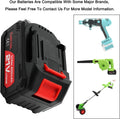 21V Lithium Battery - 4.0 Ah Battery with Charger Adapter Led Indicator Compatible with Leaf Blower