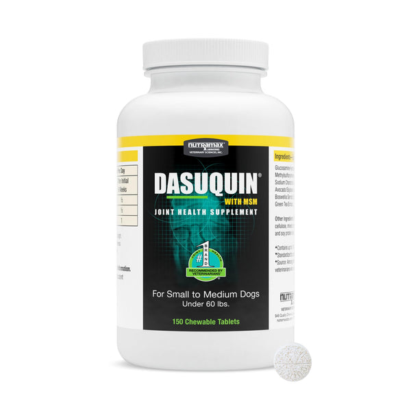 Nutramax Dasuquin MSM Joint Supplement, Small/Med Dogs, Chew Tablets150ct | Glucosamine and Chondroitin, Chewable Tablets for Dogs under 60 lbs,