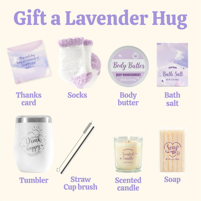 BODY & EARTH Self Care Gifts for Women, Birthday Gifts 6Pcs Gift Basket, Spa Bat