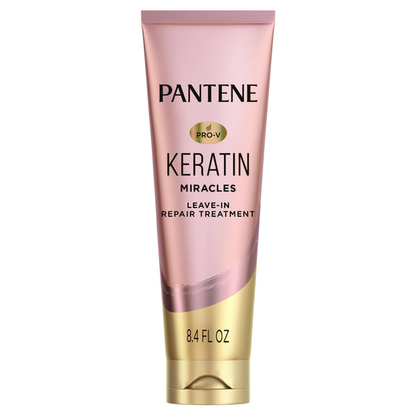 Pantene Keratin Leave-In Conditioner with Argan Oil, Protein Treatment for Dry, Damaged & Color-Treated Hair, Repairs Split Ends & Protects from