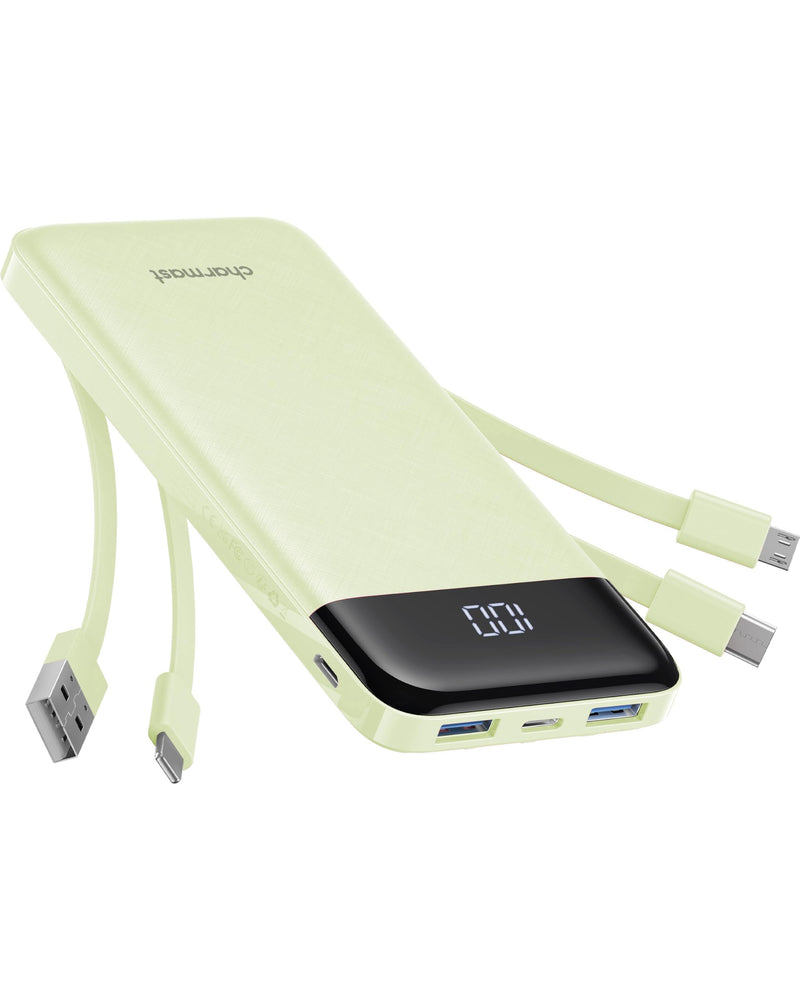 charmast Portable Charger with Built-in Cables X 4, Portable Phone Charger MGreen