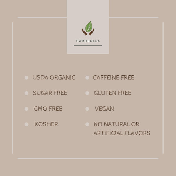 Gardenika Organic Loose Leaf Tea Sampler - Herbal Caffeine-Free Set - Ayurvedic Blend, KSA Kosher, No Natural or Artificial Flavors (5 Pack)