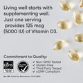 Sports Research Vitamin D3 5000Iu (125Mcg) with Coconut Oil ~ High Potency Vitamin D for Immune & Bone Support ~ Non-Gmo Verified, Gluten & Soy