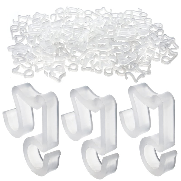 AccEncyc 100 Pcs Outdoor Light Clips Hooks for Outdoor String Lights Gutter Clips for Hanging Christmas Village Accessories 100Pcs Clear