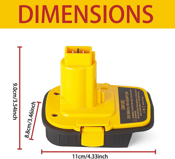 DM18D Converter for DeWalt 18v to 20v Battery Adapter,for Milwaukee M18 18v Batteries Adapter, Convert to DC9096,fit for DeWalt XRP Ni-Cad